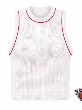 all in motion White Tank Top with Red Trim